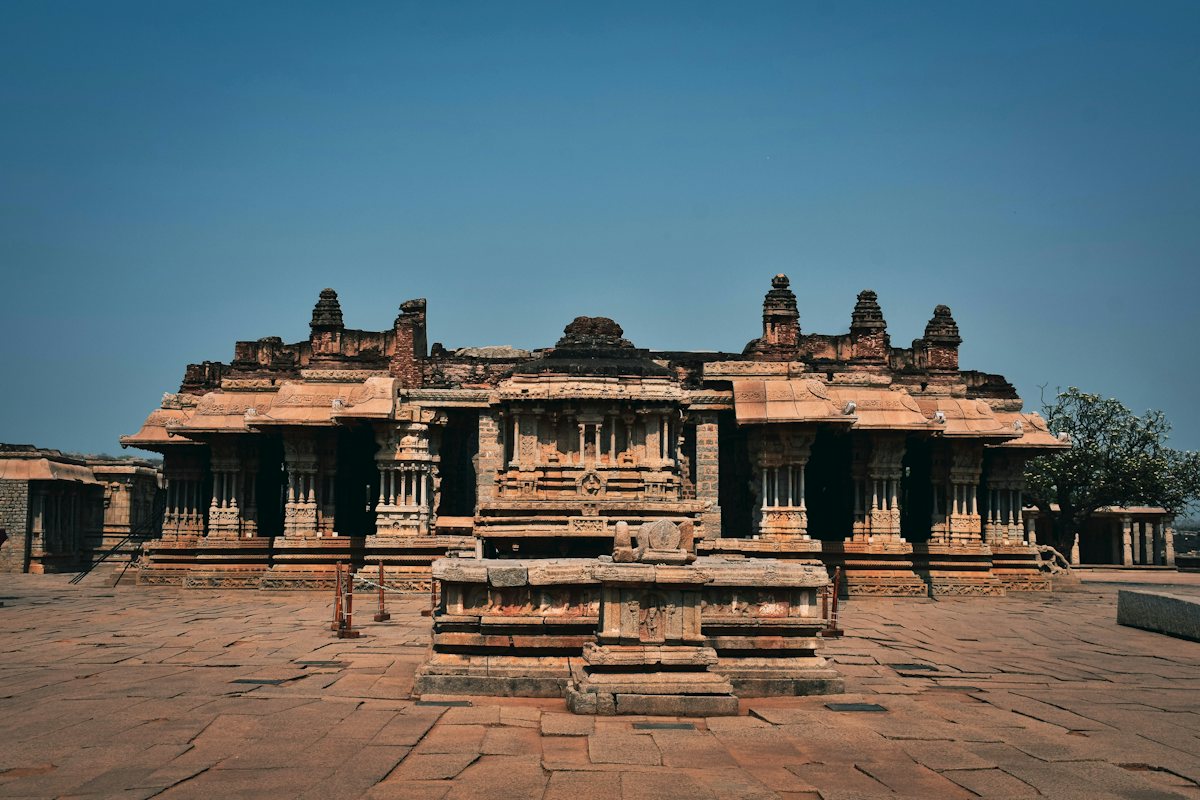 Stone temple ruins at Hampi, Karnataka