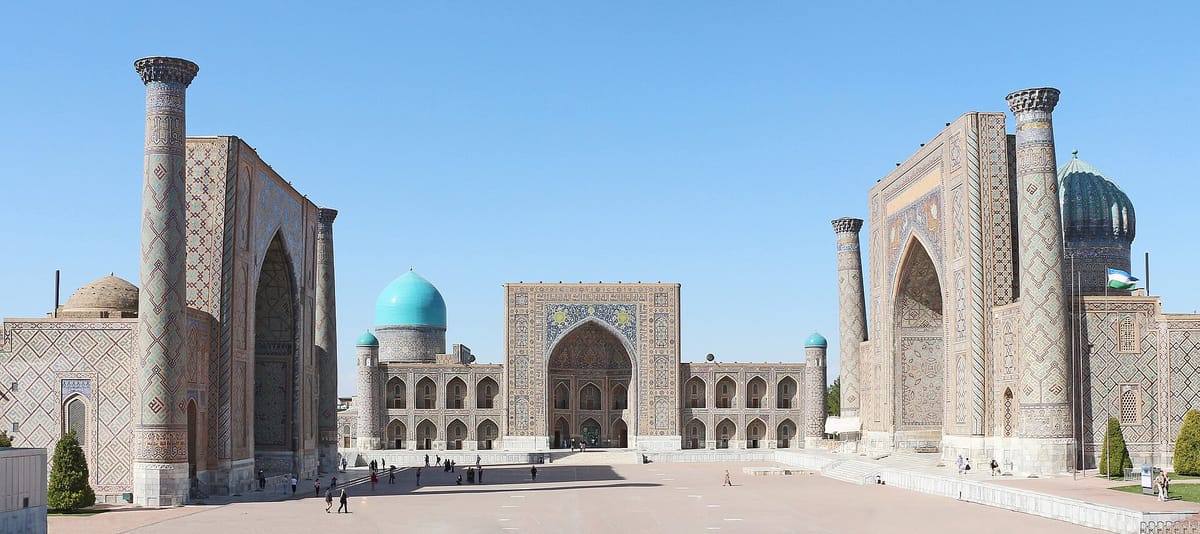 The three madrasahs of Registan Square in Samarkand, Uzbekistan